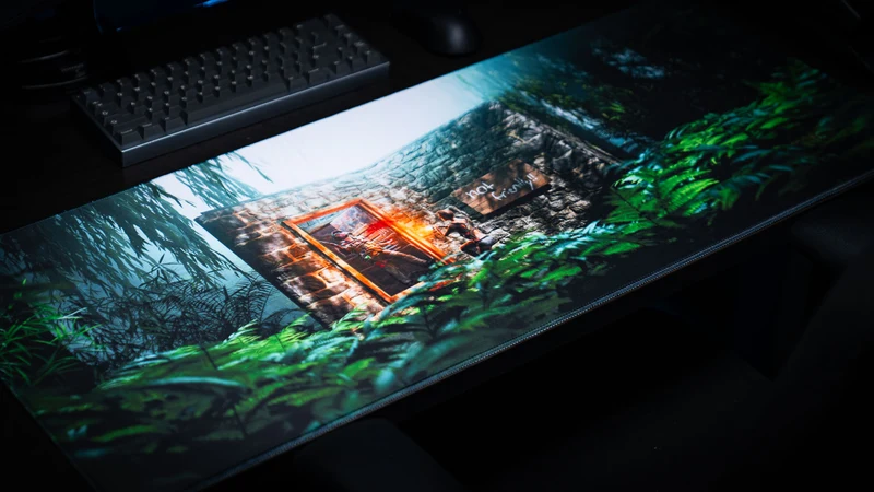 "The Doorcamper / Angle 1" — Rackpog Deskmat
