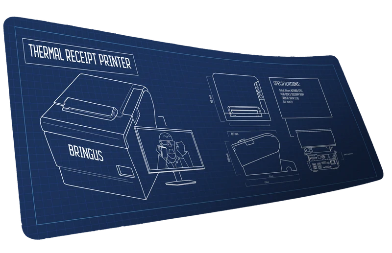 "Receipt Printer Schematics" — Bringus Studios Deskmat