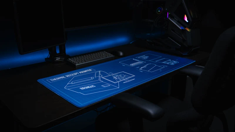 "Receipt Printer Schematics" — Bringus Studios Deskmat