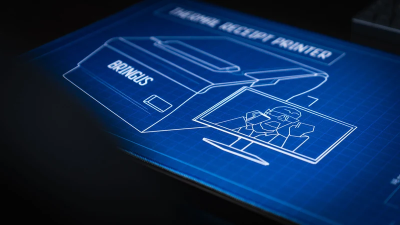 "Receipt Printer Schematics" — Bringus Studios Deskmat