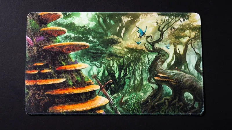 "Swordfall Forest" — Fallen Lands Playmat by Carlos Balarezo
