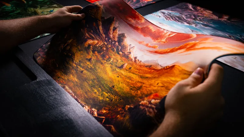 "Sunspire Plains" — Fallen Lands Playmat by Carlos Balarezo