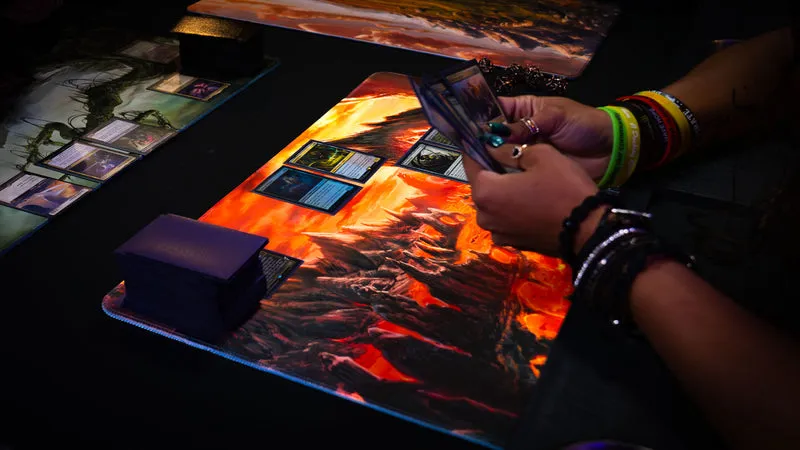 "Smoldering Mountain" — Fallen Lands Playmat by Carlos Balarezo