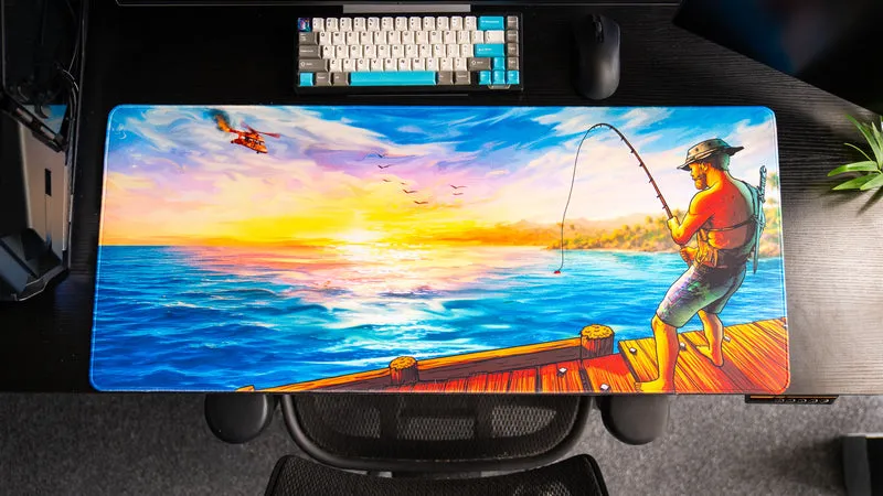"How do you fish?" — Posty Deskmat