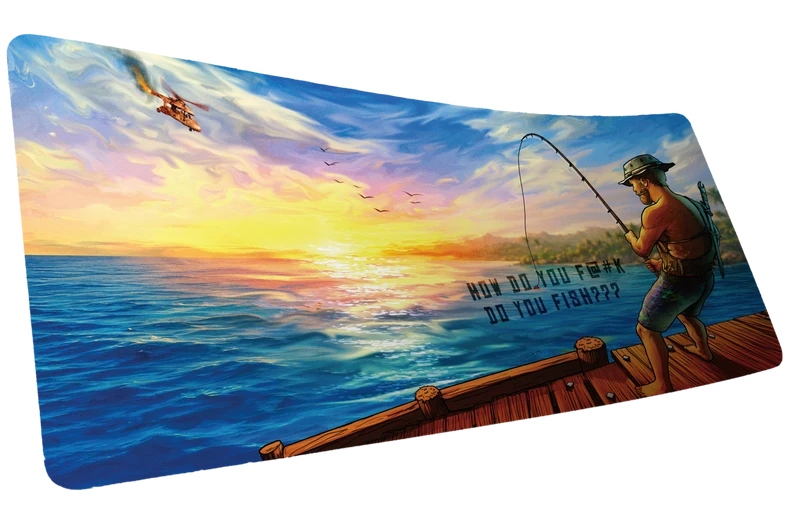 "How do you f@#k do you fish?" — Posty Deskmat