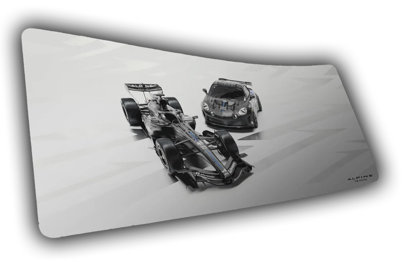 "A526 & A110 GT4" — Alpine Sim Racing Deskmat