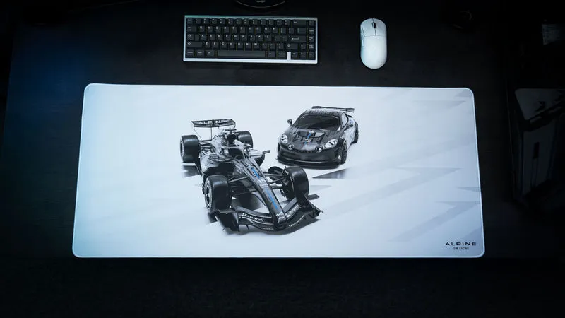 "A526 & A110 GT4" — Alpine Sim Racing Deskmat