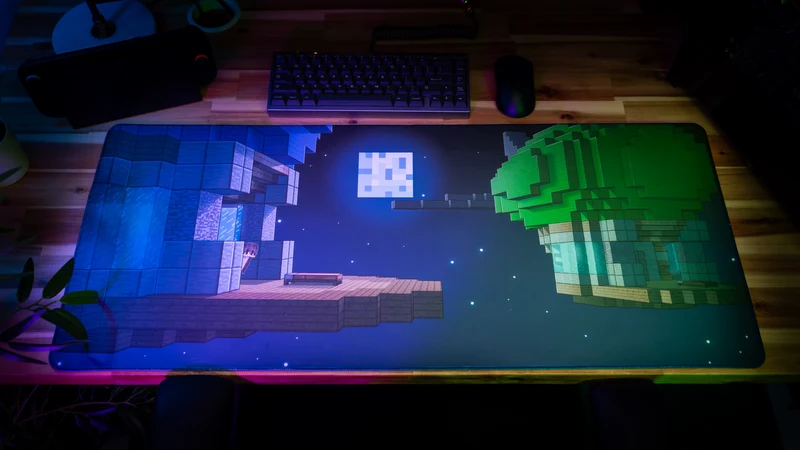 "Floating Islands" — Qbedwars Deskmat