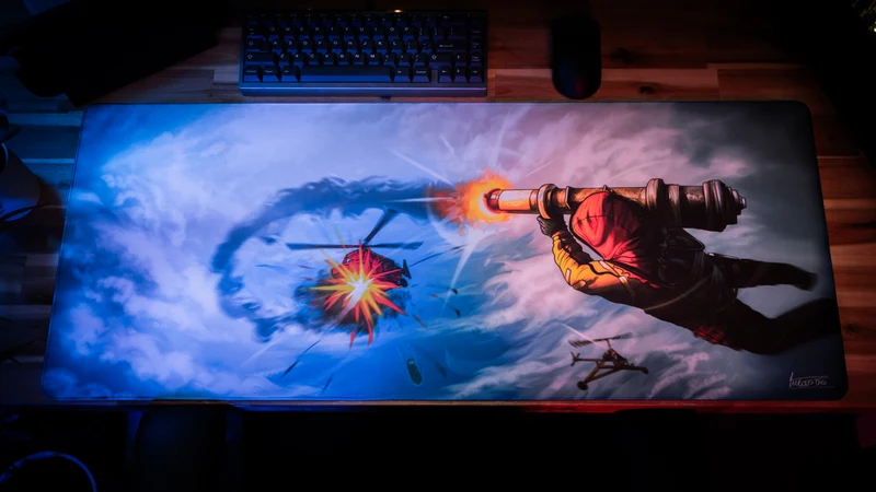 "Sky on Fire" — Rust Deskmat