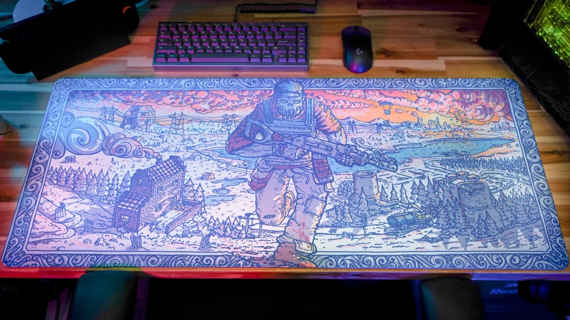 "Porcelain Rug" — Rust Deskmat