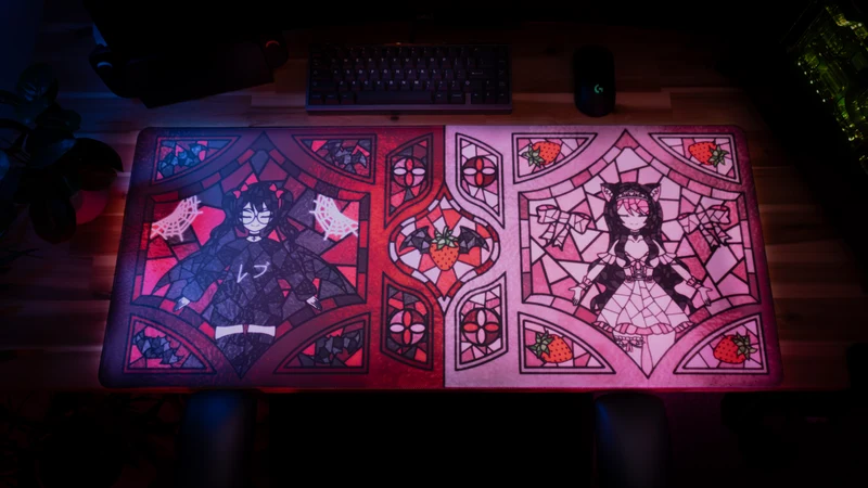 "Stained Glass" — Rev x Strawb Deskmat