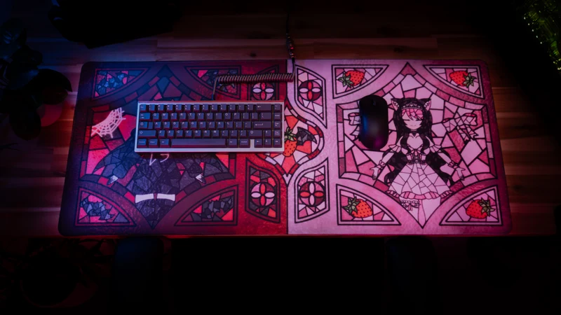 "Stained Glass" — Rev x Strawb Deskmat