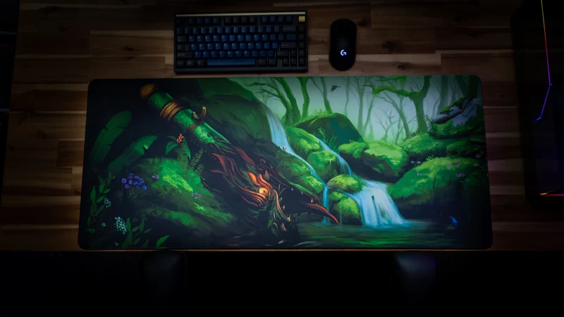 "Dragon Launcher" — Monstera Deskmat