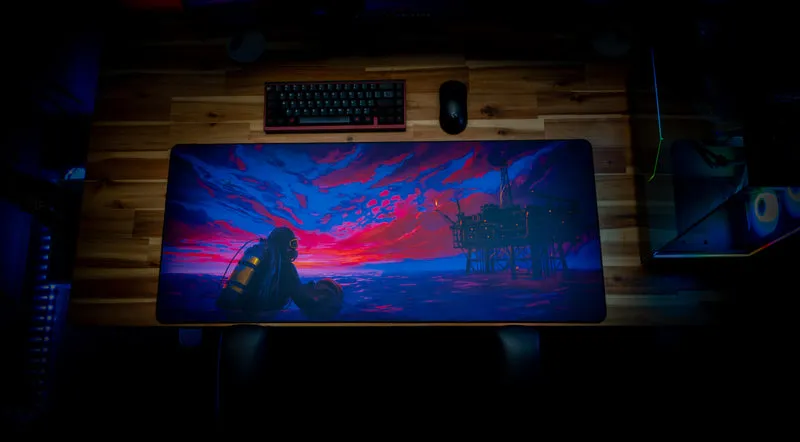 "Inferno Rig" — Rust Deskmat