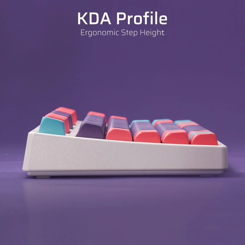 (Only Keycaps) Redragon x LTC PBT Double Shot 112-Key Sublimation Keycaps Set, KDA Profile for ANSI Layout 61/68/84/87/98/104 Keys Mechanical Keyboard, Neon Purple