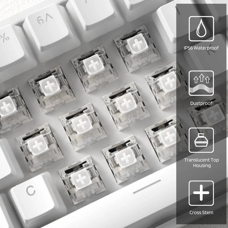 Redragon x LTC Kailh Box Switches White for Mechanical Gaming Keyboard DIY (30 Pcs, White)