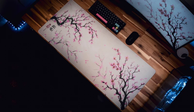 "Whispers of Sakura" — Cherry Blossom Deskmat