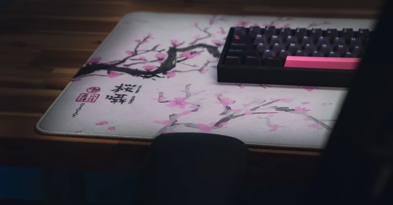 "Whispers of Sakura" — Cherry Blossom Deskmat
