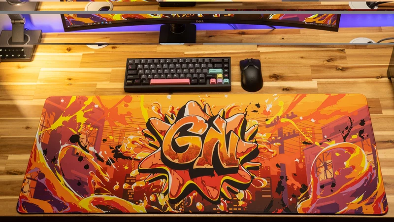 "Splash Graffiti" — Glo Navy Deskmat