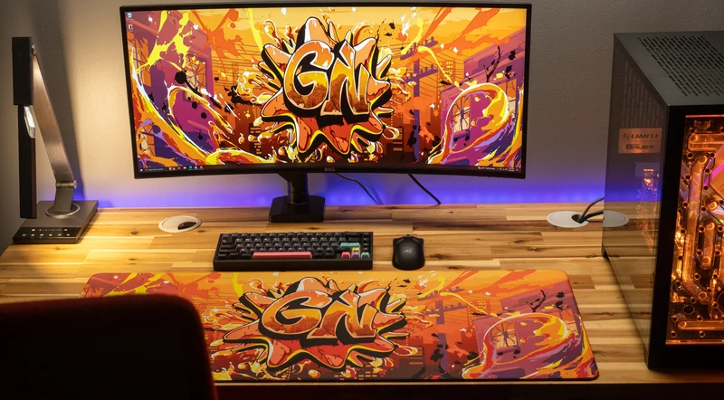 "Splash Graffiti" — Glo Navy Deskmat
