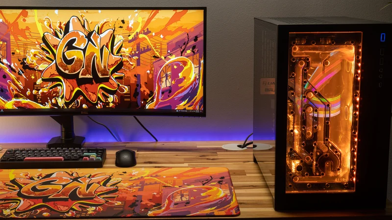 "Splash Graffiti" — Glo Navy Deskmat
