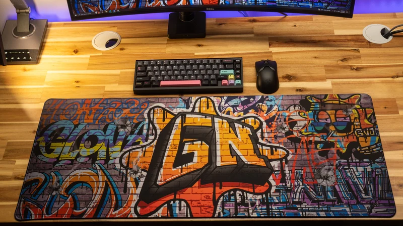 "Graffiti" — Glo Navy Deskmat