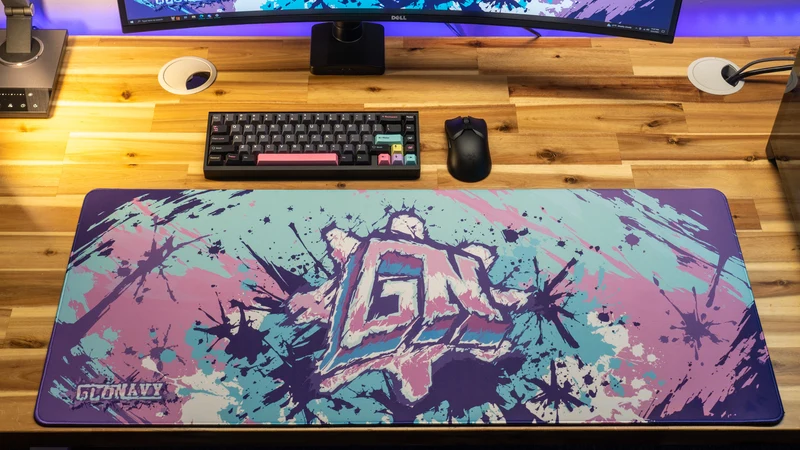 "Cotton Candy" — Glo Navy Deskmat