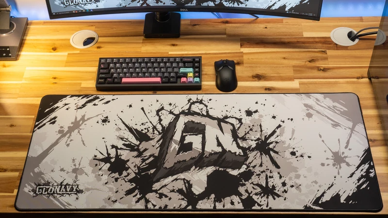 "Monochrome" — Glo Navy Deskmat
