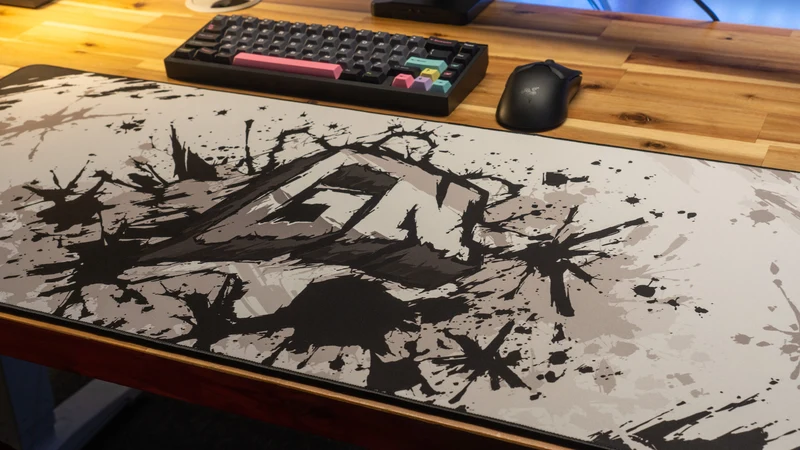 "Monochrome" — Glo Navy Deskmat