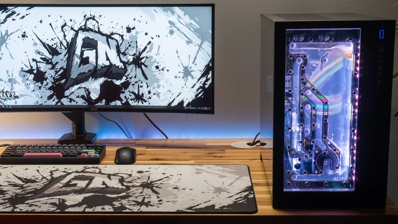 "Monochrome" — Glo Navy Deskmat