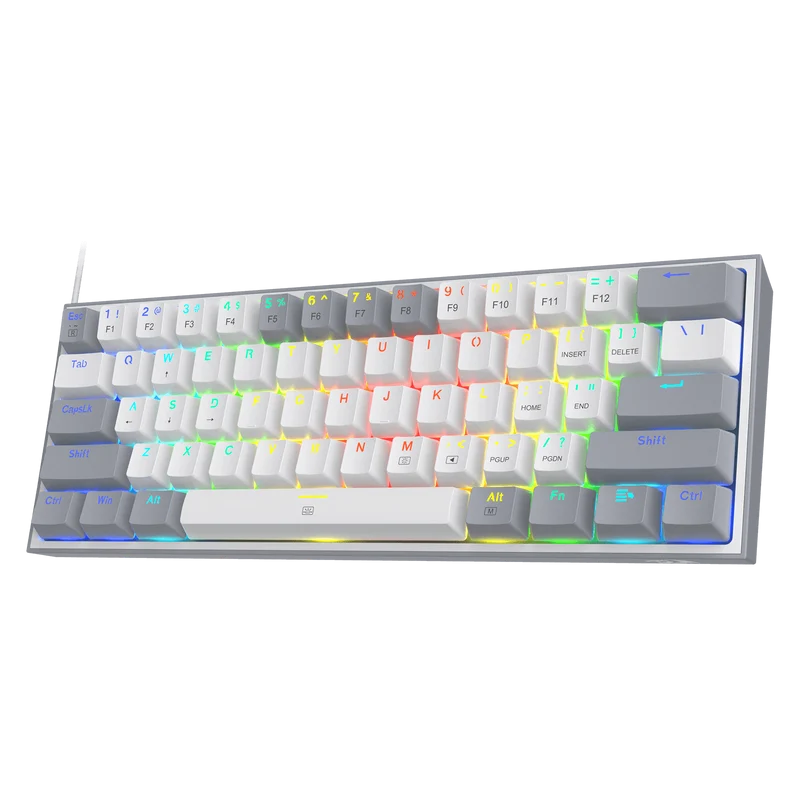 FIZZ K617 60 White & Grey Small Mechanical keyboard