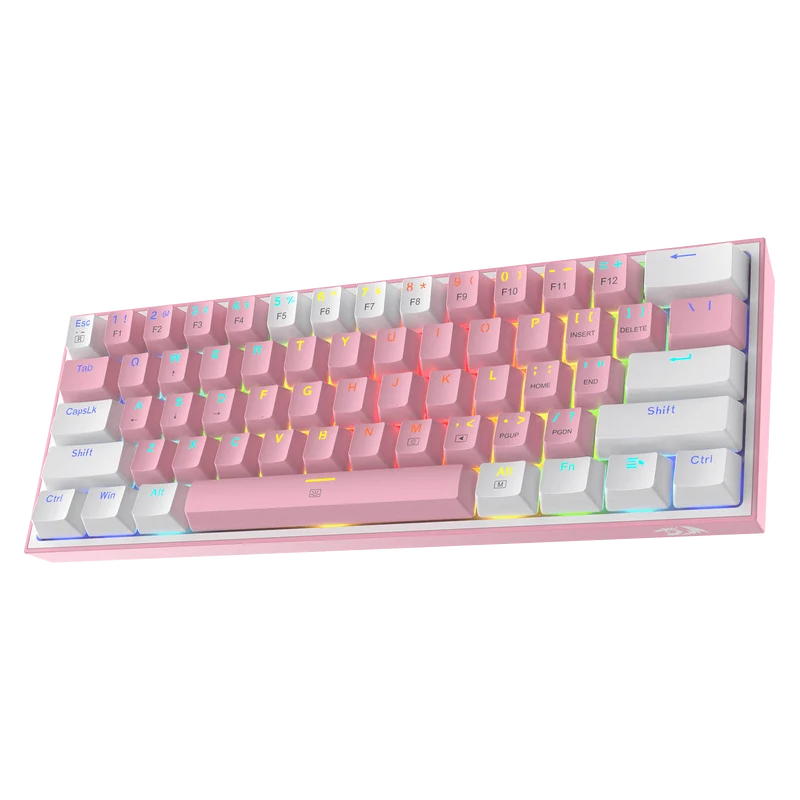 FIZZ K617 60 White & Pink Mechanical keyboard