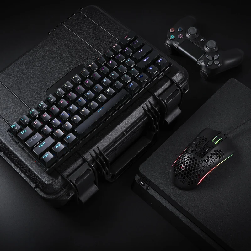 K530 PRO 60% RGB Wireless Mechanical Black Keyboard M808 Black Lightweight RGB Gaming Mouse Bundle