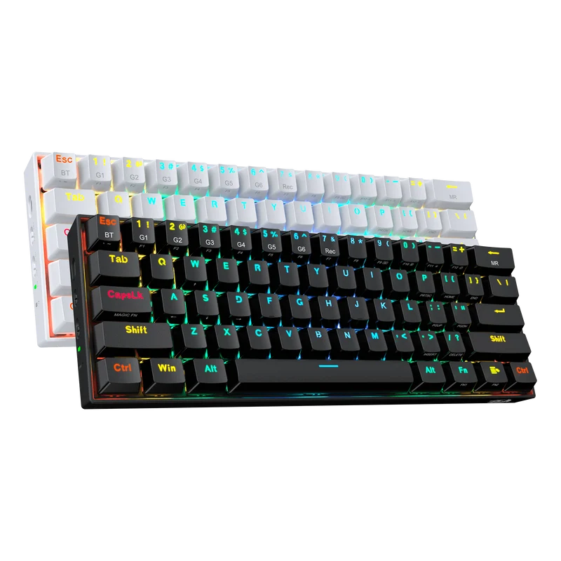 K530 PRO 60% RGB Black & White Wireless Mechanical Keyboard Bundle (Brown Switches)