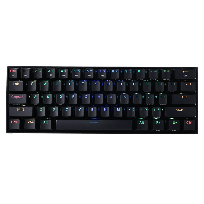 K530 PRO 60% RGB Black & White Wireless Mechanical Keyboard Bundle (Brown Switches)