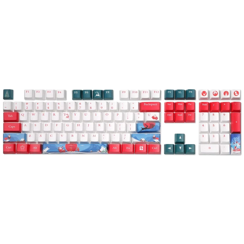 (Only Keycaps) Redragon X LTC PBT 108 Keycaps Set, Thick PBT Keycaps for Mechanical Keyboard (Christmas Limited Edition)