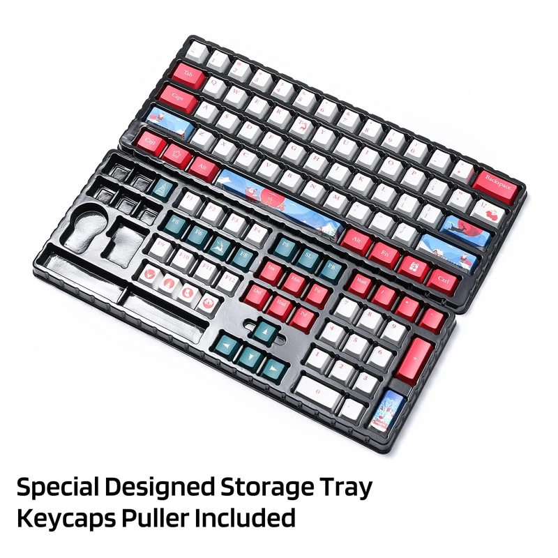 (Only Keycaps) Redragon X LTC PBT 108 Keycaps Set, Thick PBT Keycaps for Mechanical Keyboard (Christmas Limited Edition)