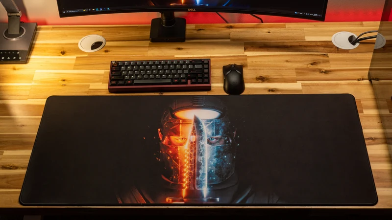 "Fire and Ice" — Rust Deskmat