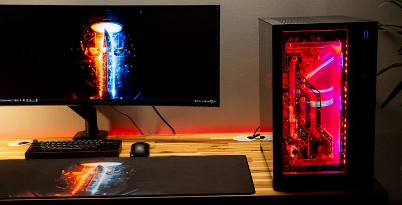 "Fire and Ice" — Rust Deskmat