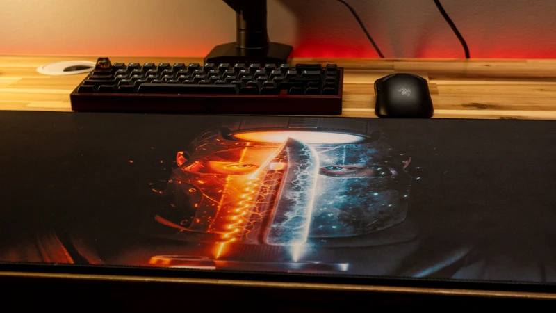 "Fire and Ice" — Rust Deskmat
