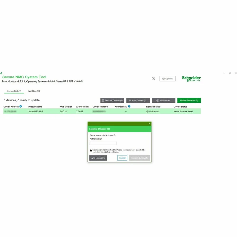 Cartes de gestion de réseau Schneider Electric - Licence - Licence 1 appareil - 6 an SWNMC3SU-6Y-DIGI