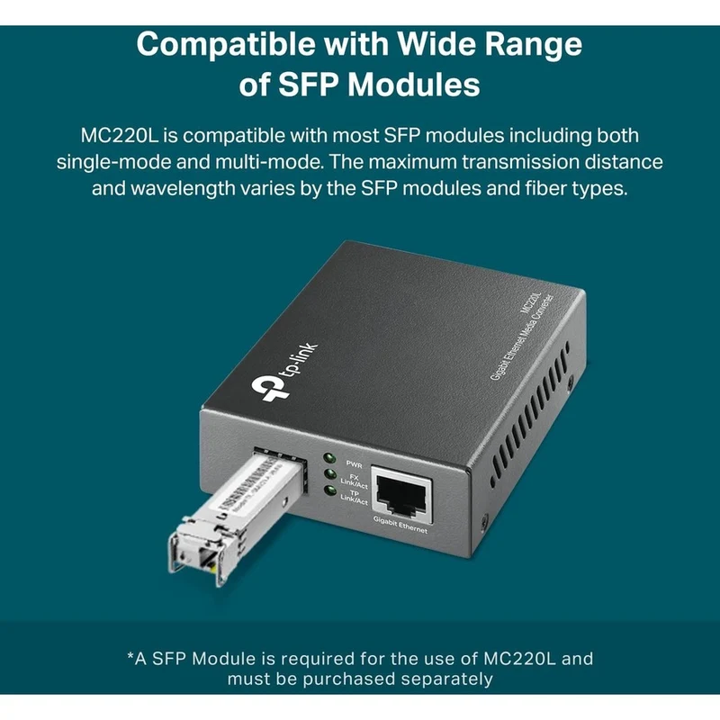 Convertisseur de média Gigabit Ethernet TP-Link MC220L MC220L