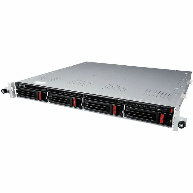 BUFFALO TeraStation 3430RN NAS à 2 baies partiellement rempli, montage en rack, disque dur 16 To (2 x 8 To) inclus, iSCSI 2.5 GBE, conforme TAA TS3430RN1602