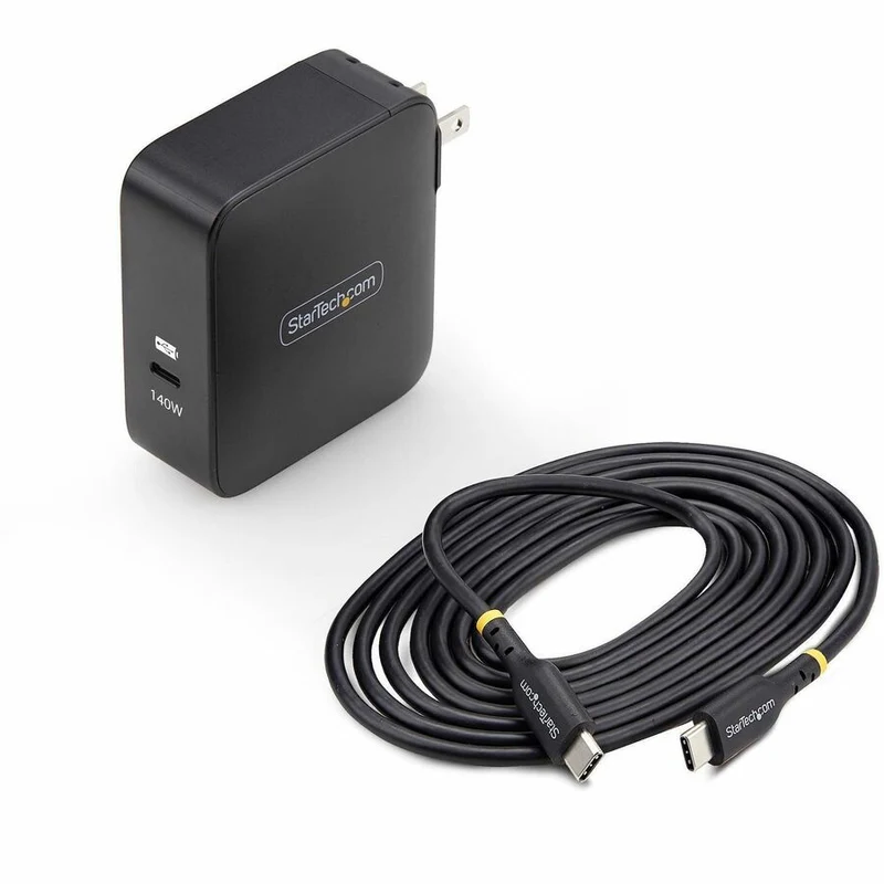 Chargeur mural USB-C 140 W StarTech.com, certifié USB-IF, adaptateur secteur de charge portable GaN PD 3.1, câble USB-C vers USB-C de 6 m 1.8GCN-WALL-CHARGER