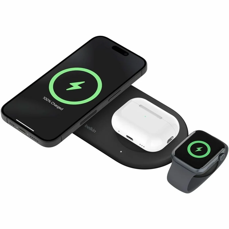 Chargeur magnétique sans fil Belkin BoostCharge Pro 3 en 1 avec Qi2 15 W WIZ022TTBK