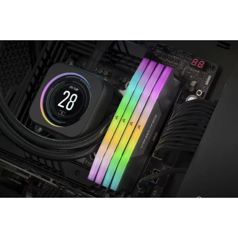 Kit de mémoire Corsair Vengeance RGB 32 Go (2 x 16 Go) DDR5 DRAM 6400 36 MHz C32 - Noir CMH5GX2M6400B36CXNUMX