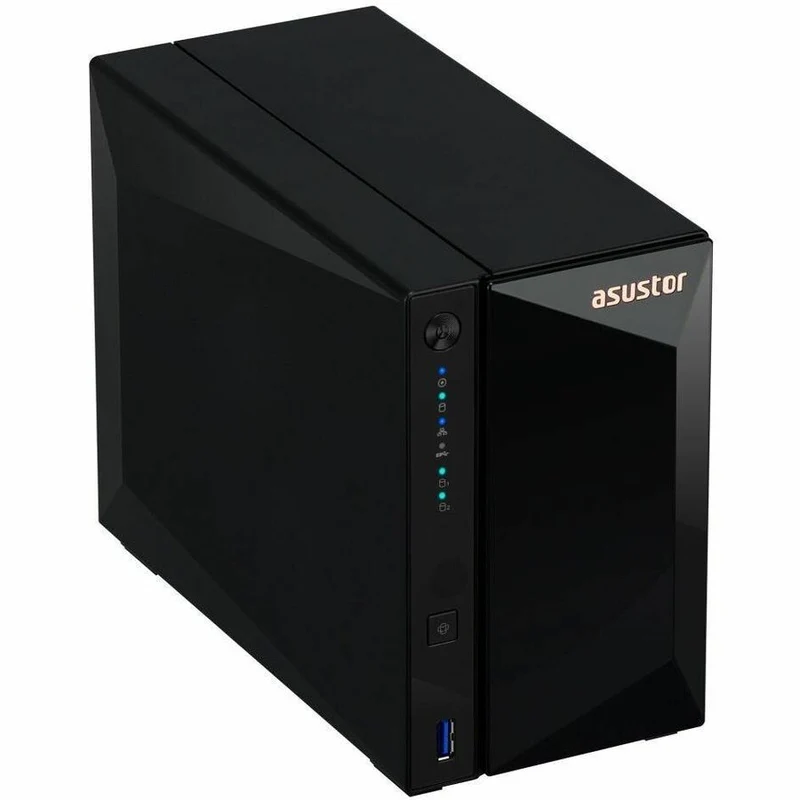 Asustor Drivestor 2 Pro Gen2 AS3302T v2, boîtier NAS 2 baies pour stockage réseau, 1.7 GHz Quad-Core, port 2.5 GbE, 2 Go de RAM DDR4, stockage en réseau pour le stockage en cloud (sans disque) AS3302T V2