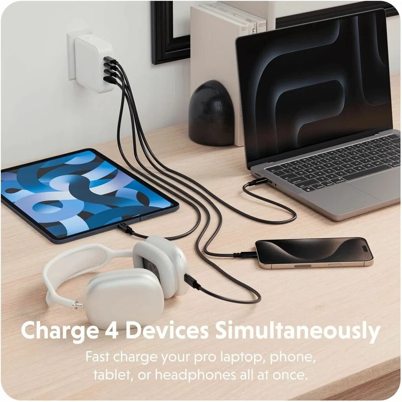 Chargeur de voyage USB-C GaN Hyper HyperJuice 100 W avec 4 ports HJ1002WHWWGL