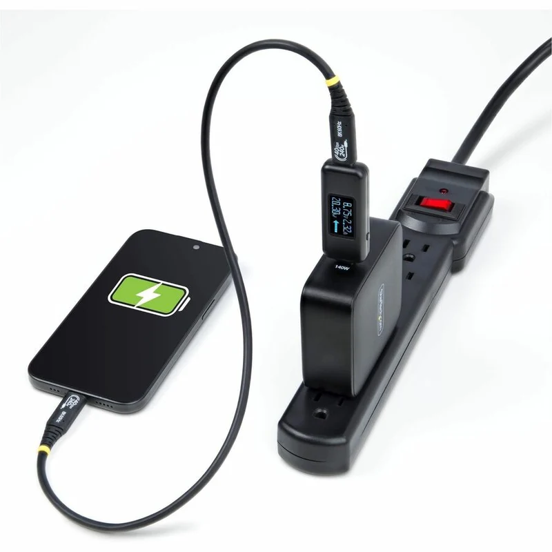 StarTech.com Testeur d'alimentation USB-C, multimètre de tension/courant bidirectionnel, 240 W PD EPR, OLED numérique, testeur de puissance de câble/port USB-C portable USBC-PWRTESTER