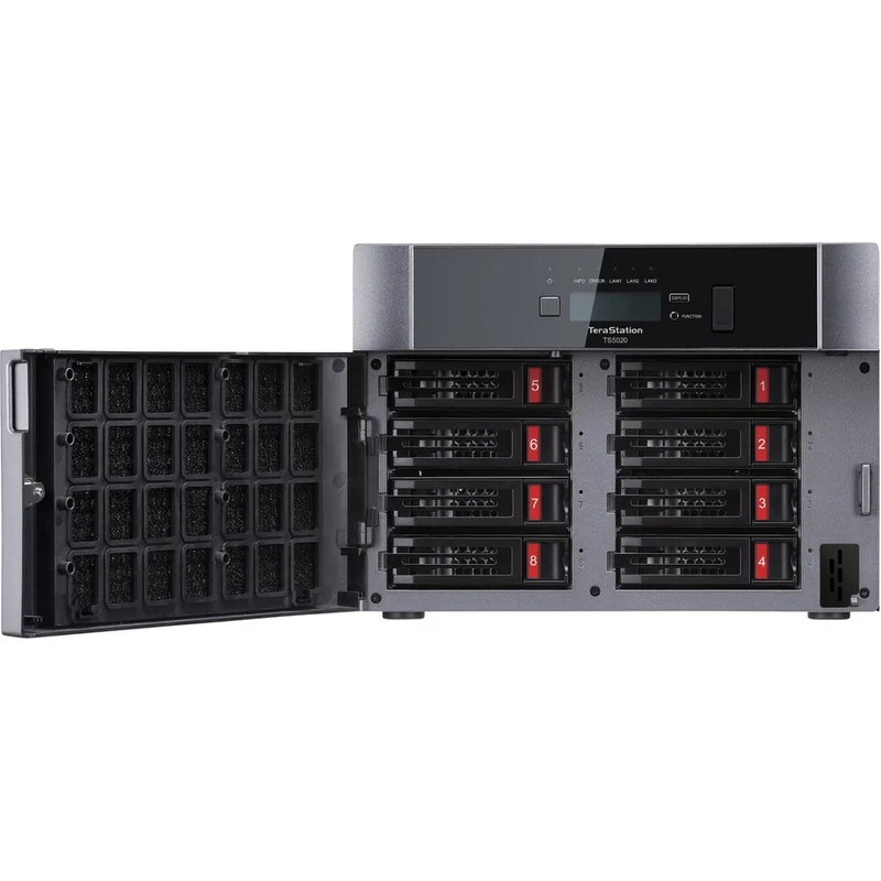 Stockage NAS de bureau professionnel BUFFALO TeraStation 5820 à 8 baies de 64 To (8 x 8 To) Disques durs inclus TS5820DN6408